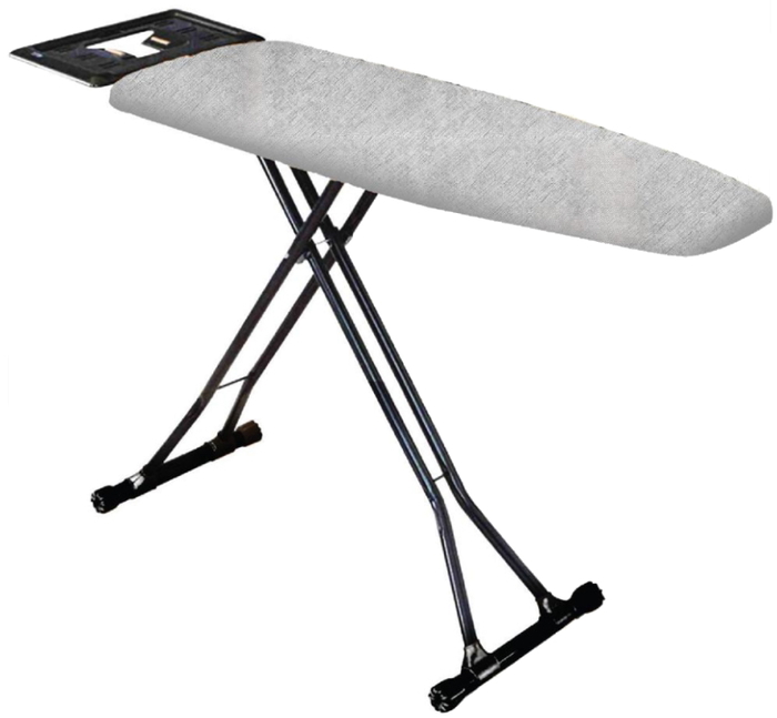 DLC DAC250B Ironing Board, 110 x 33 cm, Heat Resistant Fabric, Rust-resistant Legs - Black product image 1