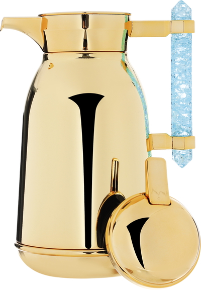 Al Saif Gallery Shahd stainless steel thermos set, two pieces, with crystal handle - gold product image 9