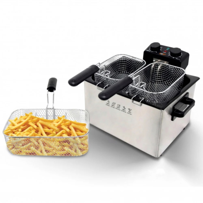 Koolen 816102012 Electric Deep Oil Fryer, 2 Separate Pots, 2000 Watts, 5 Liters - Silver product image 2