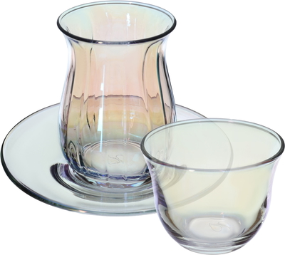 Al Saif Gallery Crystal Tea Iskanat Arabic Coffee Cups Set, 18 Pieces - Clear product image 1