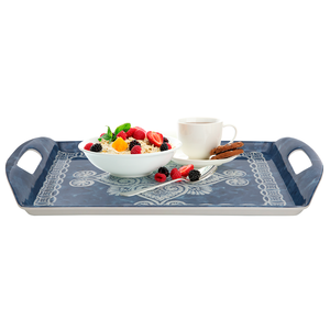 Al Saif Gallery Melamine Serving Tray, 46 x 31 x 2 cm, Rectangle, Embossed - Blue product image