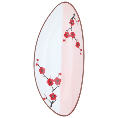 Al Saif Gallery porcelain dessert plate, 12 inches, oval, flower pattern - white product image 2