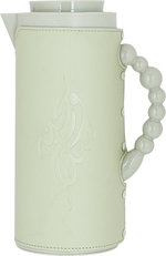 Royal7 Plastic Alsaif Gallery Thermos, 1 liter, leather embossed with love and peace - green product image 1