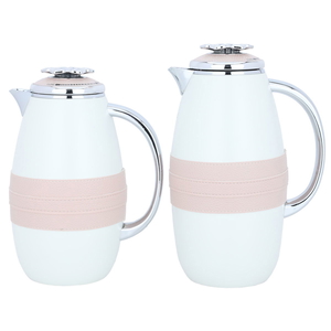 Al Saif Gallery Asmaa stainless steel thermos set, two pieces - white product image