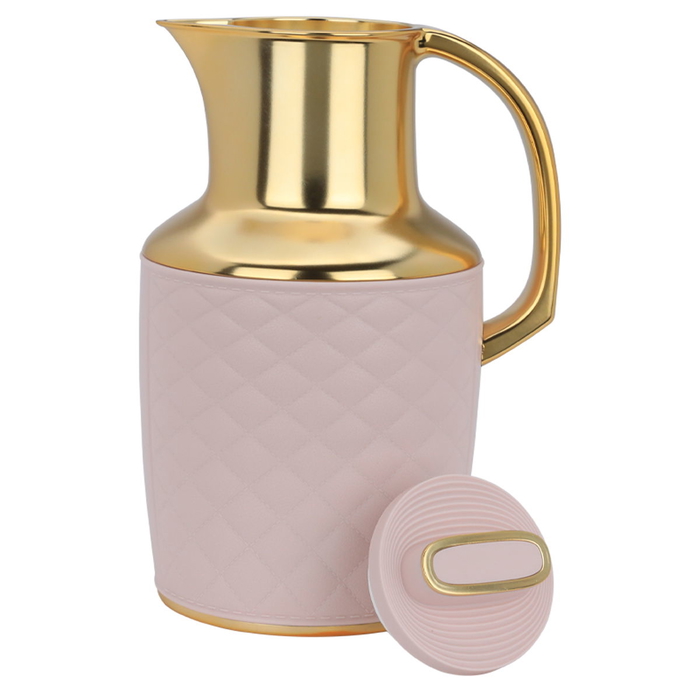 Lara Plastic Timeless Thermos, 1 liter, with gold-pink handle product image 3