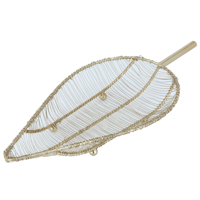 Al Saif Gallery Steel Serving Plate, 35 cm, leaf shape - gold product image 1