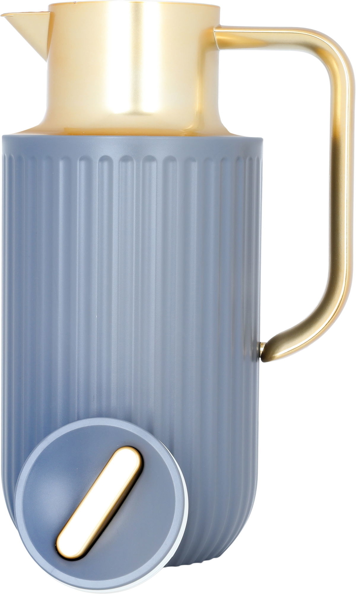 Laura Plastic Everest Thermos, 1.6 litres, gold handle - dark grey product image 3