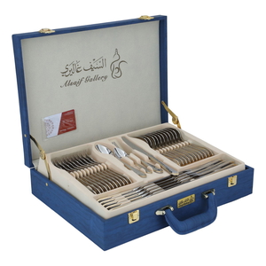 شنطة ادوات مائدة استيل السيف غاليري، 72 قطعة - فضي ذهبي product image