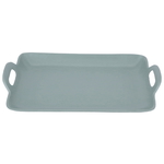 Al Saif Gallery painted iron serving topper, 36 x 22.5 x 3.5 cm, rectangle - light green product image 1