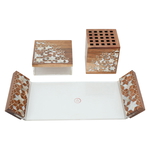 Saif Gallery Wooden Incense Burner Set, 3 Pieces, Tofariya, Square - Wooden product image 3