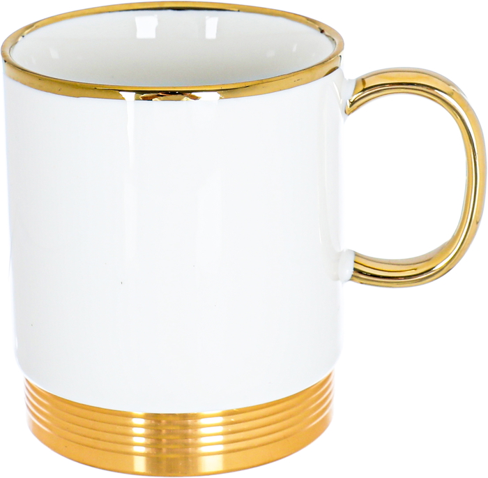 Al Saif Gallery Empire Porcelain Tea Serving Set, 250 ml/1 liter, Jug, 4 Cups, Tofaria - Golden White product image 5