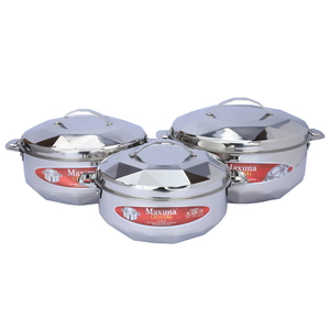 Steel Maxima food container set, 3 pieces, 2.5 / 3.5 / 5 liters - silver product image