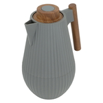 Layar Al Saif Gallery Thermos, 1 Liter, Wooden Handle, Squeeze - Dark Grey product image 2