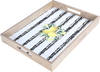 Saif Gallery wooden serving tofir, 42 cm, rectangular, lemon pattern, with handle - white product image 2