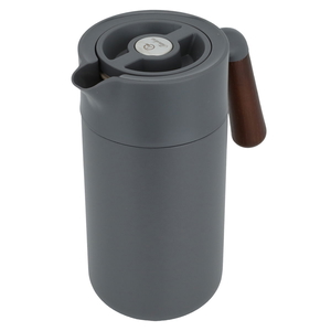 Tara Plastic Timeless Thermos, 1.2 L, Wooden Handle, Squeeze - Dark Gray product image