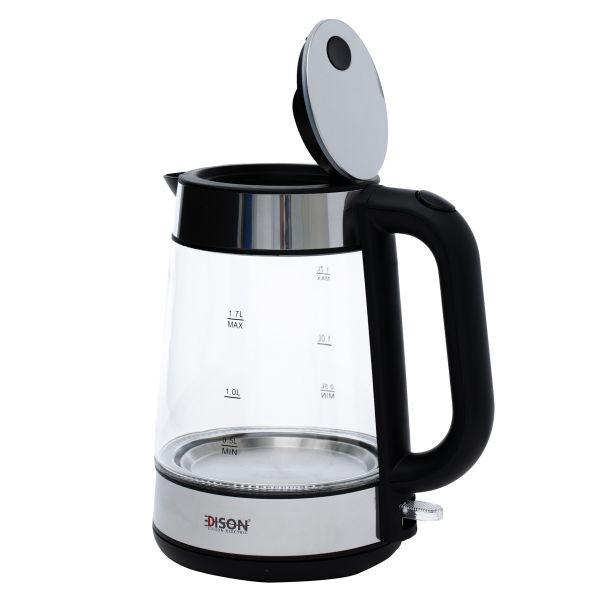 Edison Electric F-625 Kettle Glass, 2200 Watt, 1.7 Liter - Transparent Black product image 4