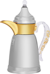 Al Saif Gallery Qamar Steel Thermos Shaped Dallah, 600 ml - Silver Gold product image 1