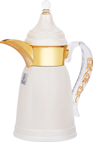 Al Saif Gallery Qamar Steel Thermos Shaped Dallah, 600 ml - Pearl Gold product image