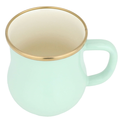 Al Saif Gallery steel mug, 8 cm, 0.33 litres, gold-light green rim product image 2