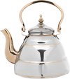 Alsaif Plus Marhaba Diriyah Dallah and Tea Pot Steel, 2 pieces, 0.9 / 1.6 litre, medium, gold - silver product image 7