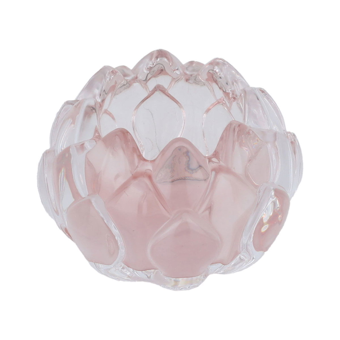 Al Saif Gallery Glass Candle Holder, 5.3 x 8.3 x 8.3 cm, Round - Light Pink product image 2