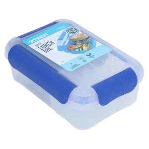 Al Saif Gallery plastic lunch box, rectangular, divided into 3 compartments, with lid, 1.6 liters - transparent product image