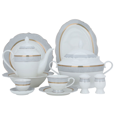 Al Saif Gallery porcelain dining set, 65 pieces, round - white product image 6