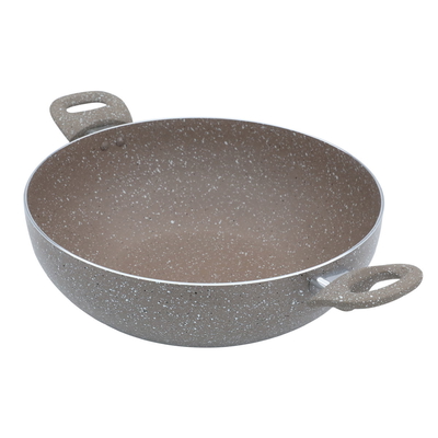 Rocky Granite Frying Pan, 32 cm, Deep, 2 Handles - Beige product image 3