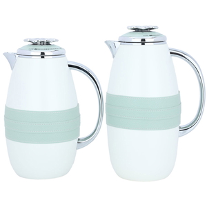 Al Saif Gallery Asmaa Plastic Thermos Set, 1/1 Liter, 2 Pieces - White product image