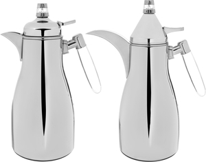 Al Saif Gallery Steel Thermos Set (Maymouna), 1 liter, 2 pieces - silver product image