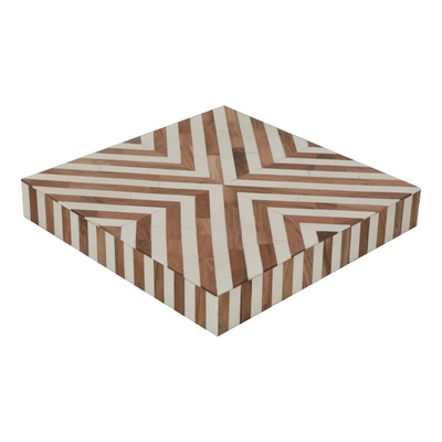 Al Saif Gallery wood serving table, 36x36x56 cm, squares - brown product image 4