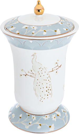 Porcelain incense burner (peacock) from Al Saif Gallery - white coloured product image