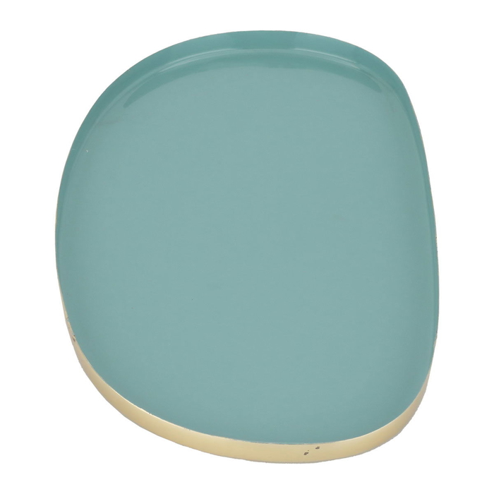 Al Saif Gallery Steel Sweet Serving Plate, 20.9x20.9x7.8 cm, Oval - Light Green product image 3