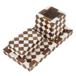 Sadaf Al Saif Gallery Incense Burner Set, Square Pattern, 3 Pieces - Brown product image 1