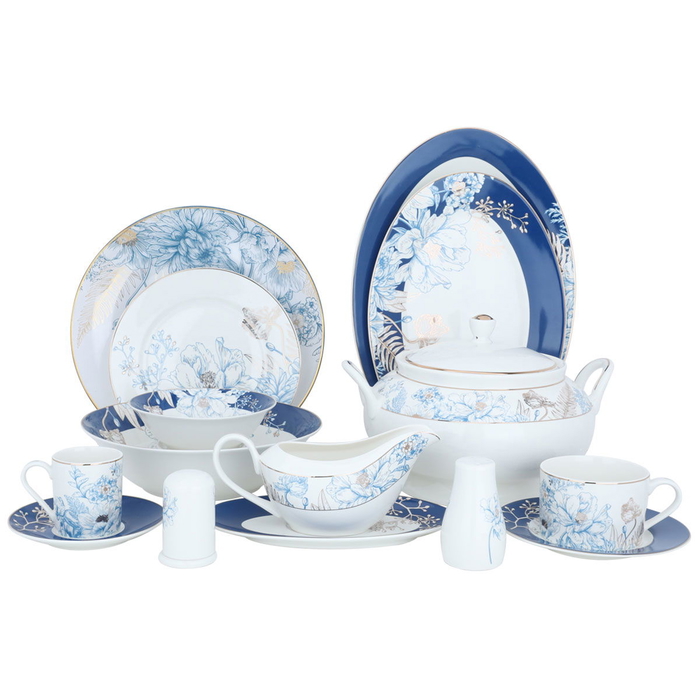 طقم سفرة بورسلان السيف غاليري، 86 قطعة - أبيض product image 1