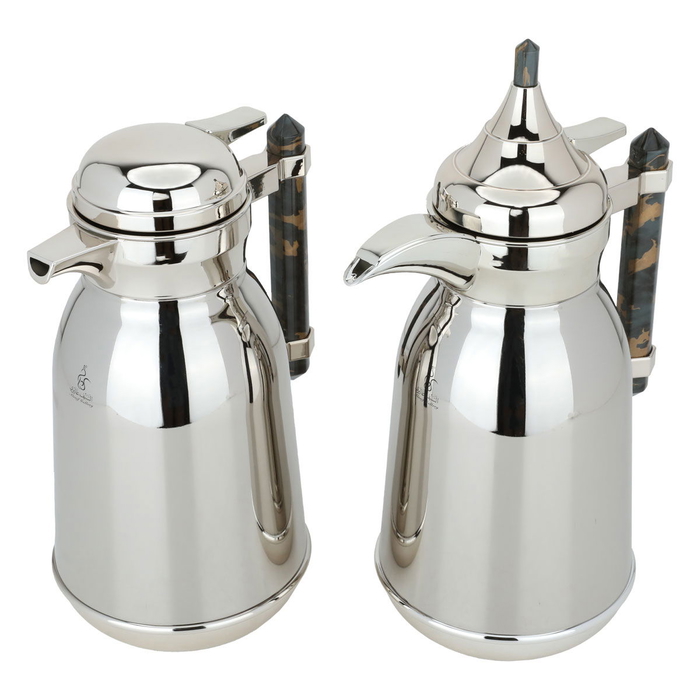 Saif Gallery Stainless Steel Thermos Set, 1/1 Liter, 2 Pieces - Silver product image 2