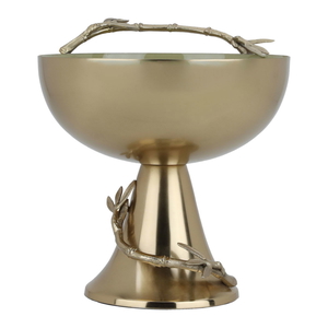 Al Saif Gallery Steel Serving Bowl, 23 x 23 x 22.5 cm, Round, Base - Gold product image