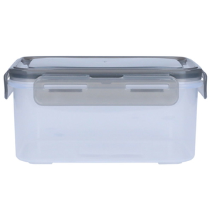 Al Saif Gallery Plastic Food Container with Lid, 1.2 L, 18x12x9 cm, Rectangle - Gray product image