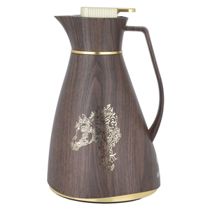 Al Saif Gallery Chiffon Pro Plastic Thermos, 1 liter, horse pattern - dark wooden product image