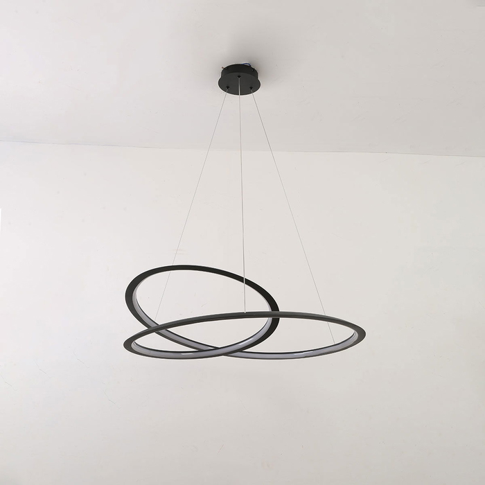 Al Saif Gallery aluminum chandelier, 100 cm, 100 watts, circular - black product image 2