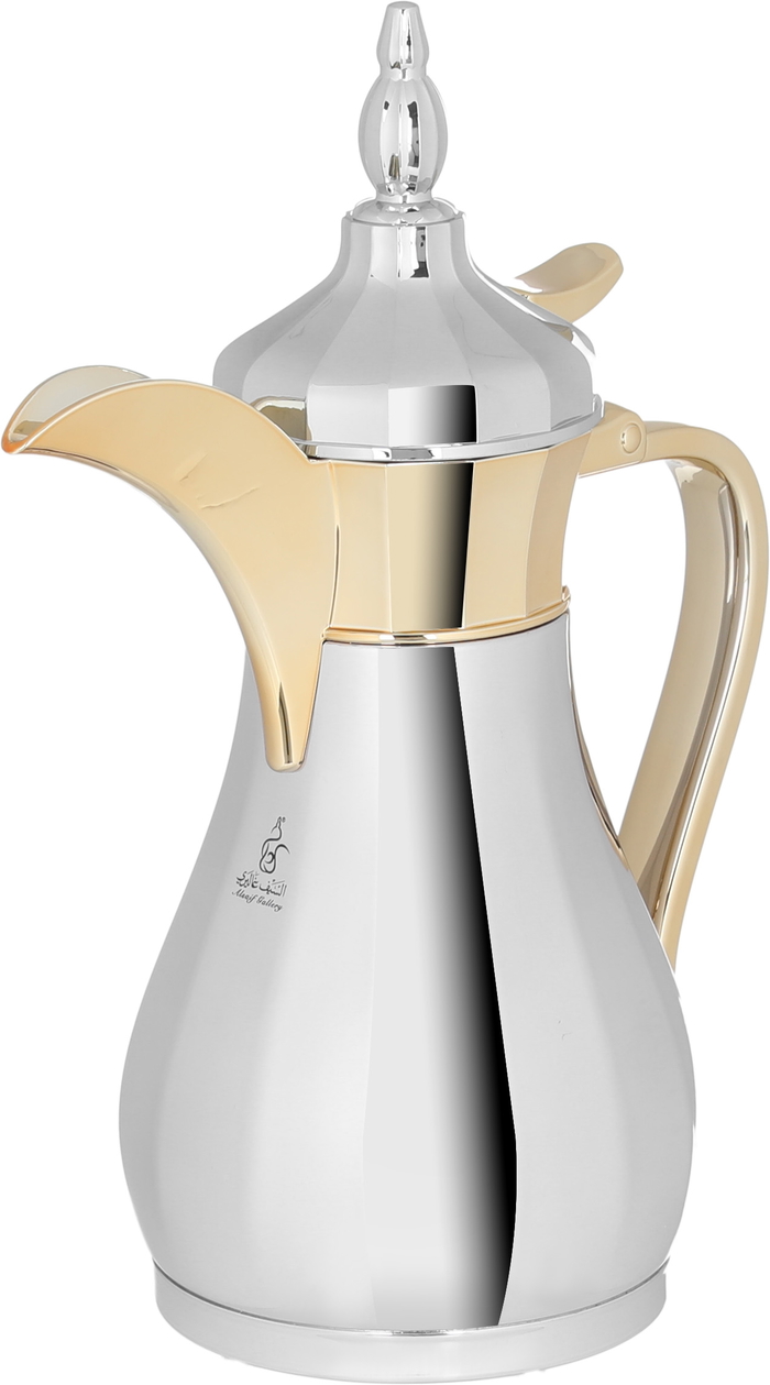 Dallah Sulaiman Steel Al Saif Gallery, 1 liter, gold-silver handle product image 2