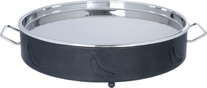 Al Saif Gallery steel food warmer, 14 x 46 x 54 cm, circular - black silver product image