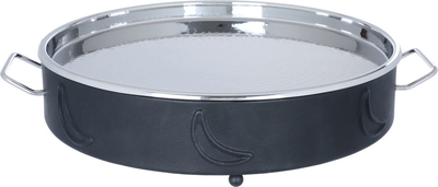 Al Saif Gallery steel food warmer, 14 x 46 x 54 cm, circular - black silver product image 4