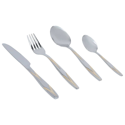 Al Saif Gallery steel spoon set with aluminum case, 72 pieces, gold-silver pattern product image 4