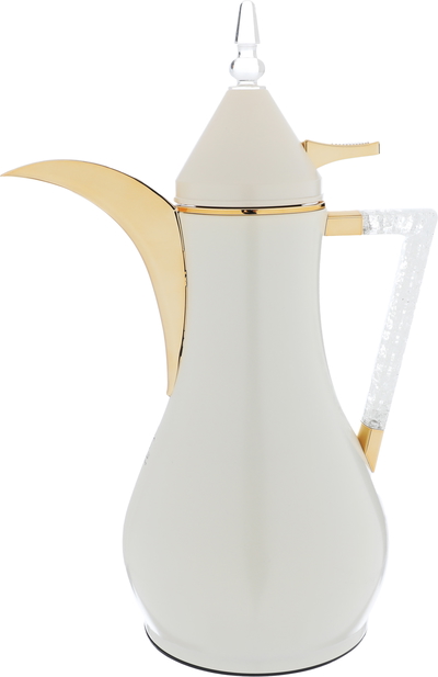 Al Saif Gallery Maha thermos set, two pieces, 1 liter, thermal glass inner shell, steel outer shell - pearl product image 3
