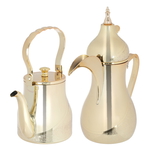 Al Saif Gallery Steel Dallah Coffee and Teapot Set, 0.9/1.06 Liter - Gold product image 2