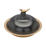 Round Tamriya  with bird cover, steel Al Saif Gallery, 13x13x7 cm - gold product image 2