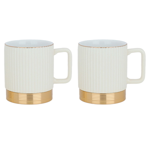 Al Saif Gallery porcelain cups set, two pieces - white and golden product image