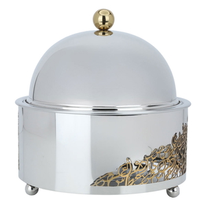 Al Saif Gallery steel food warmer, 24 x 24 x 24 cm, with base - silver product image