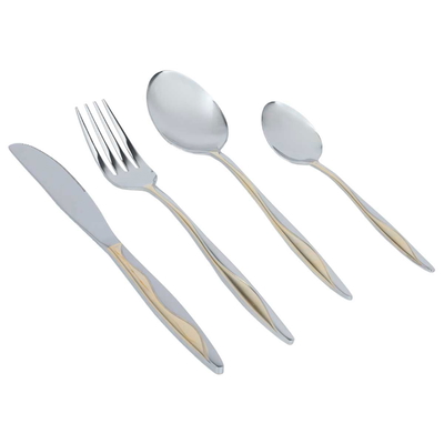 طقم ملاعق استيل بحقيبة ألمنيوم السيف غاليري، 72 قطعة، نقش ذهبي - فضي product image 3